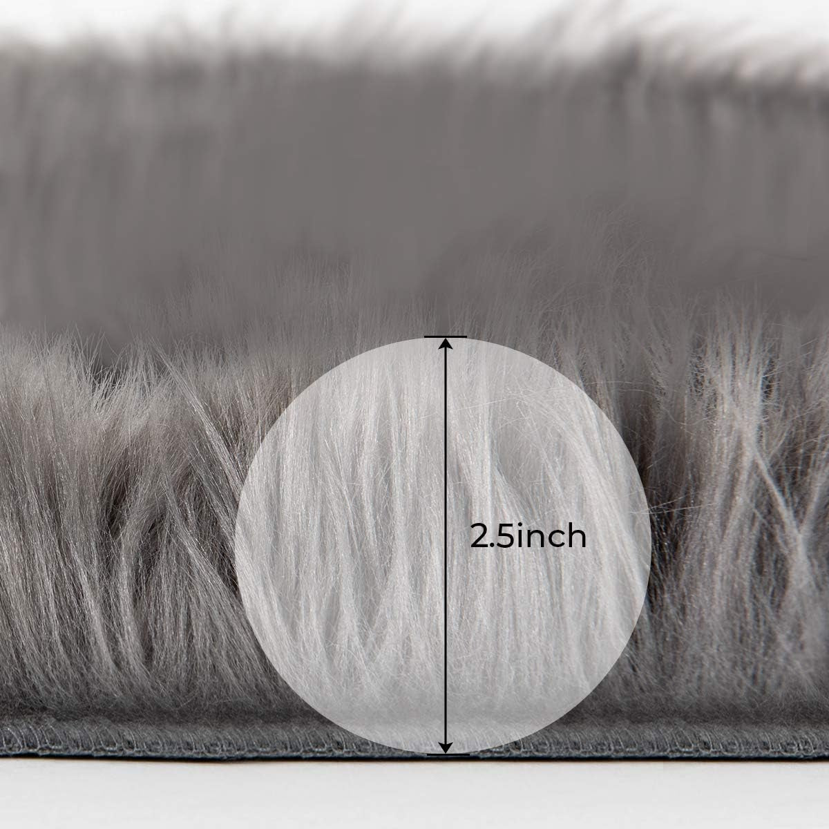 Faux Sheepskin Fur Area Rug Grey, 2X3 Feet, 2 Pack, Fluffy Soft Fuzzy Plush Shaggy Carpet Throw Rug for Indoor Floor, Sofa, Chair, Bedroom, Living Room, Home Decoration