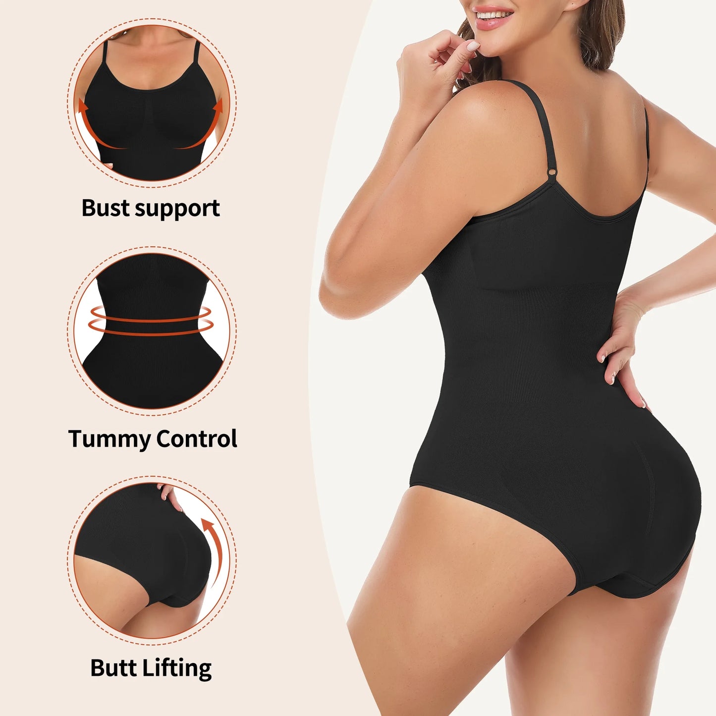 Shapewear Bodysuit for Women Tummy Control Body Shaper Snatched High Waist Body Suit
