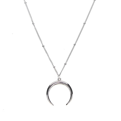 Half Moon Necklace 925 Sterling Silver Crescent Moon Pendant Necklace Horn Choker Women Delicate Kolye Jewelry Demi Lune Shape