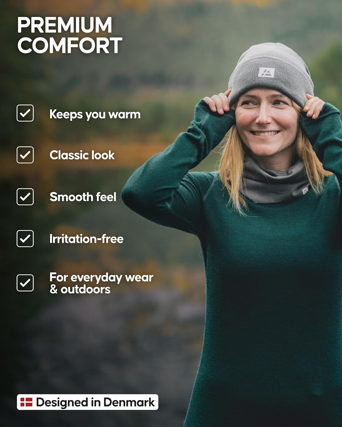 Sustainable Classic Beanie for Men & Women, Plain Kitted Hat